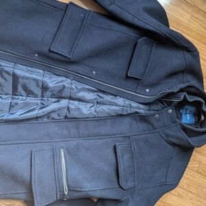 Men's Cole Haan Navy Blue Wool Coat